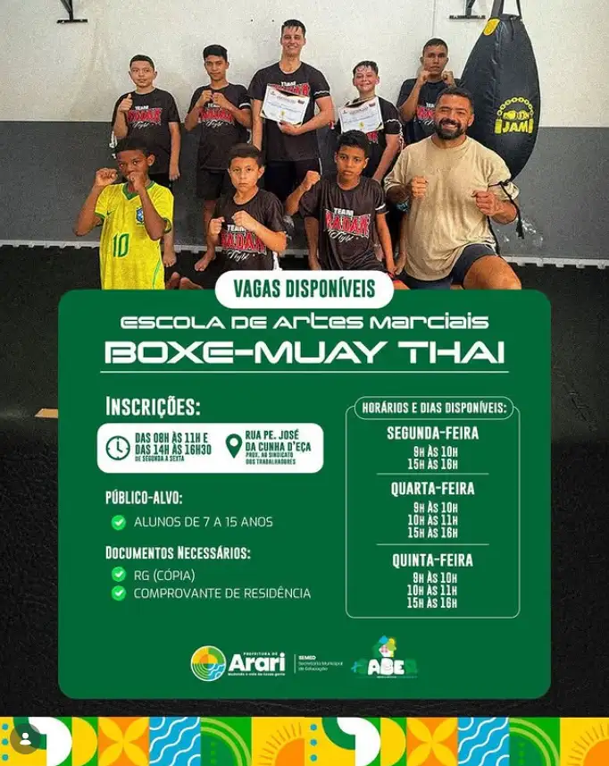 ABERTAS NOVAS VAGAS PARA BOXE E MUAY THAI!