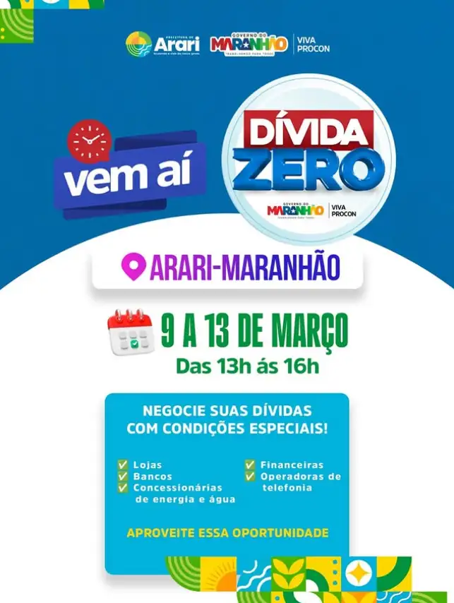 VEM AÍ – DÍVIDA ZERO!