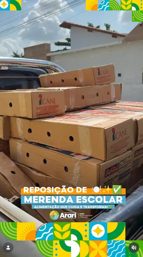 REPOSIÇÃO DA MERENDA ESCOLAR CHEGOU!