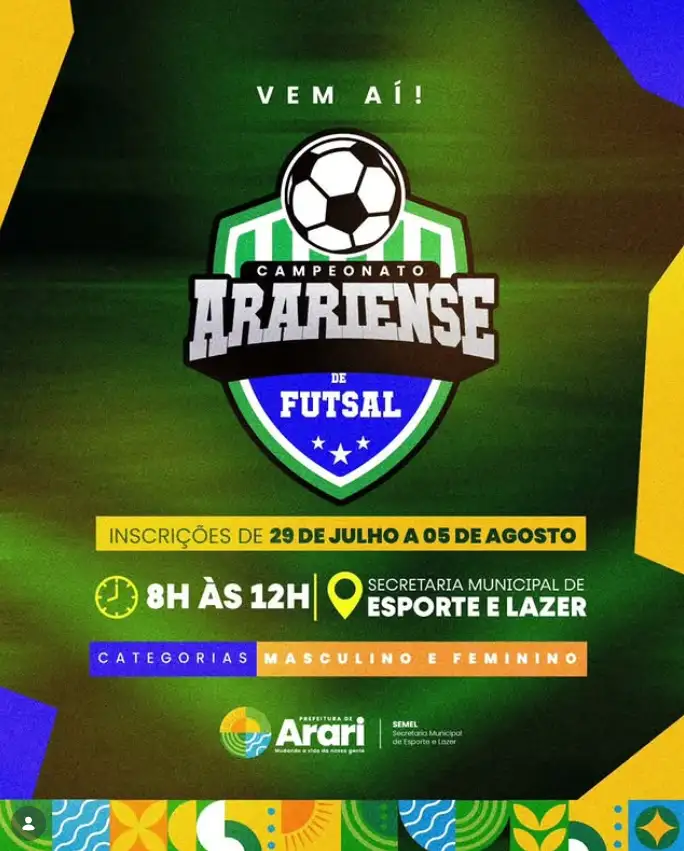 VEM AÍ O CAMPEONATO ARARIENSE DE FUTSAL!
